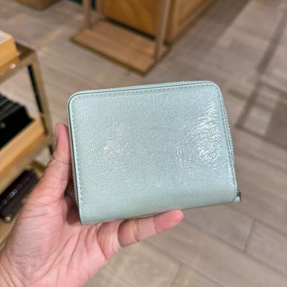 Tory Burch Emerson Shiny Textured Mini Wallet 177015 Mint Drop $195 - Picture 2 of 6